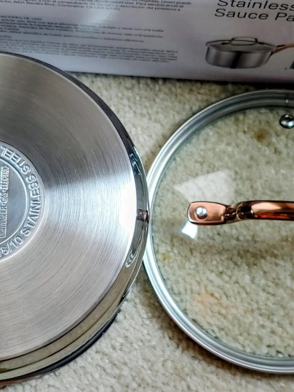 Hamilton Beach Stainless Steel 2-Quart Saucepan with PVD Rose Handle
